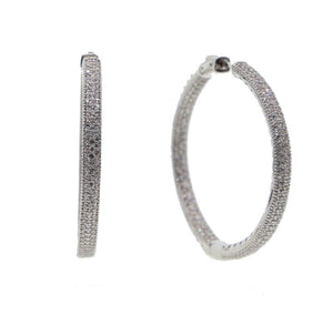 Pave’ Diamontage Hoop Earrings