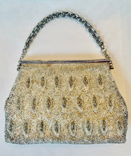 Load image into Gallery viewer, Vintage Modern Silver Beaded Clutch