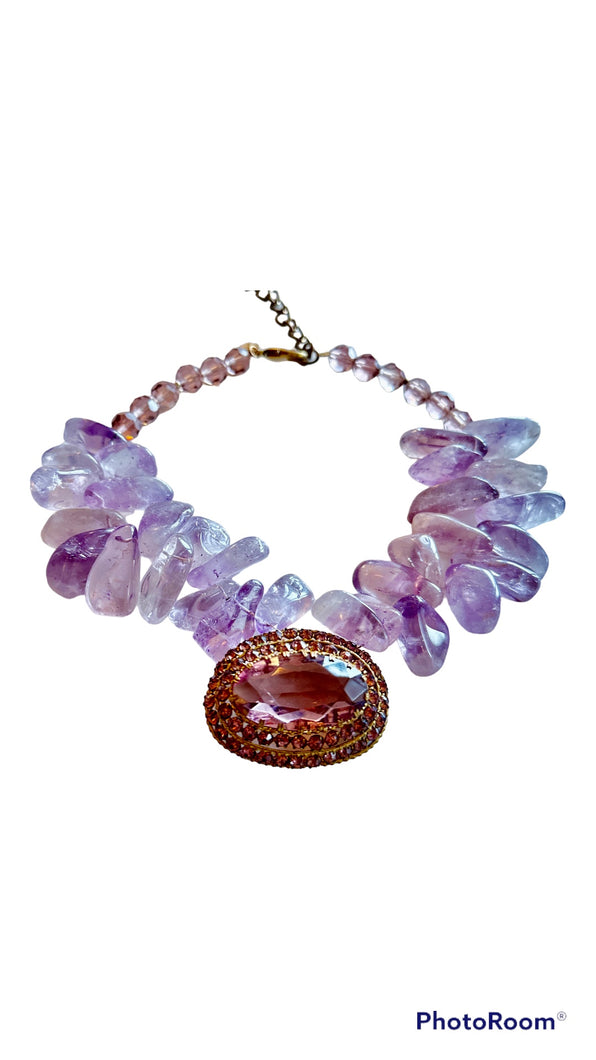 Royal Amethyst Amulet Necklace